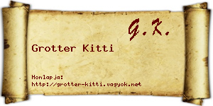 Grotter Kitti névjegykártya